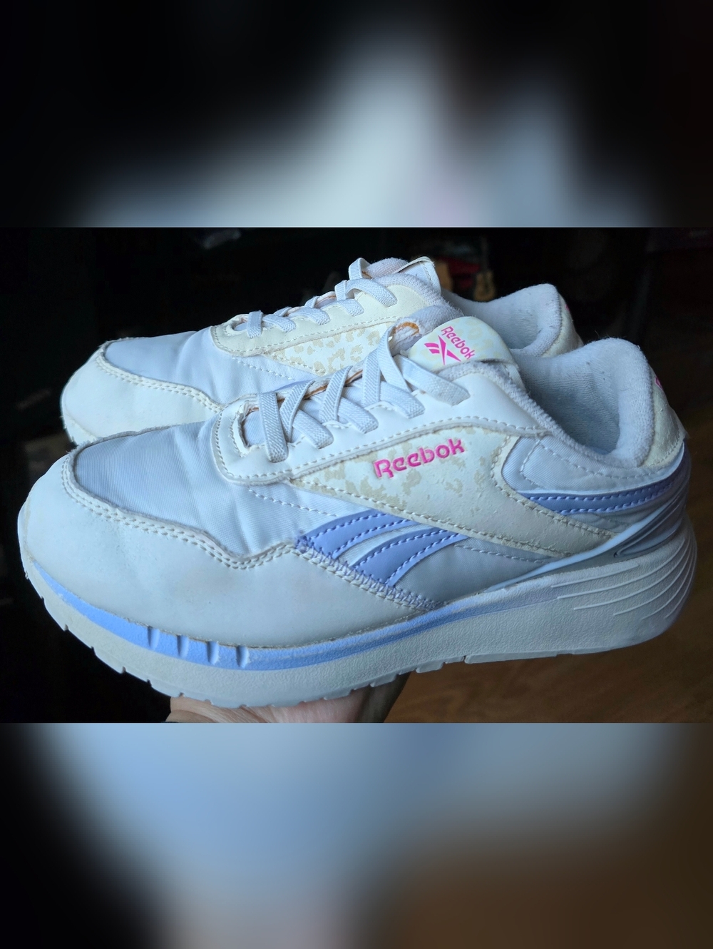Sz 3 Big Girl's REEBOK CLASSIC RETRO 80 Leopard Print